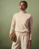 SUÉTER CASHMERE DELUXE GOLA ALTA  - AREIA