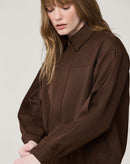 CASACO COM PUNHO LARGO - MARROM