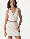 SAIA CURTA SLIM DE ALFAIATARIA - BEGE