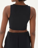 BLUSA DECOTE V ALFAIATARIA - PRETO