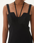 VESTIDO LONGO COM FENDA - PRETO