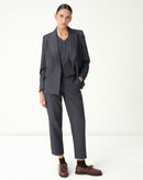 COLETE SLIM COM BOTÃO FORRADO ALFAIATARIA - CINZA