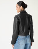 JAQUETA DE COURO DELUXE 2 BOLSOS - PRETO