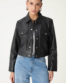 JAQUETA DE COURO DELUXE 2 BOLSOS - PRETO