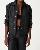 JAQUETA QUADRADA COBRA PU - PRETO