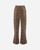 CALÇA RETA COBRA PU - CARAMELO