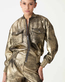 JAQUETA BOMBER METALIZADA - DOURADO