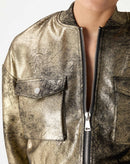 JAQUETA BOMBER METALIZADA - DOURADO