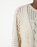 CARDIGAN TRICOT PONTO DIFERENCIADO - BEGE