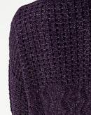CARDIGAN TRICOT PONTO DIFERENCIADO - ROXO