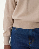 SUÉTER CASHMERE DELUXE GOLA CARECA - CAQUI