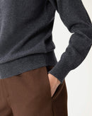 SUÉTER CASHMERE DELUXE GOLA ALTA  - CINZA MESCLA ESCURO
