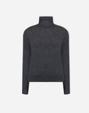 SUÉTER CASHMERE DELUXE GOLA ALTA  - CINZA MESCLA ESCURO