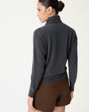 SUÉTER CASHMERE DELUXE GOLA ALTA  - CINZA MESCLA ESCURO