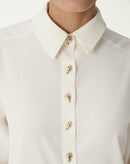 CAMISA ALONGADA COM FENDA - OFF-WHITE