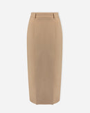 SAIA MIDI COM FENDAS ALFAIATARIA - BEGE