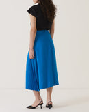 SAIA COM PREGAS DE ALFAIATARIA - AZUL