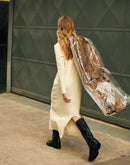 VESTIDO MÍDI TRICOT MANGA LONGA - OFF-WHITE