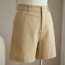 [Leve 4, Pague Só 2!] Short Luna Feminino em Linho e Viscose de Cintura Alta com Acabamento em Alfaiataria